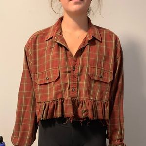 HANDMADE CROPPED FLANNEL